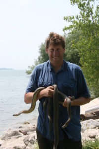Bruce holding Lake Erie Watersnakes
